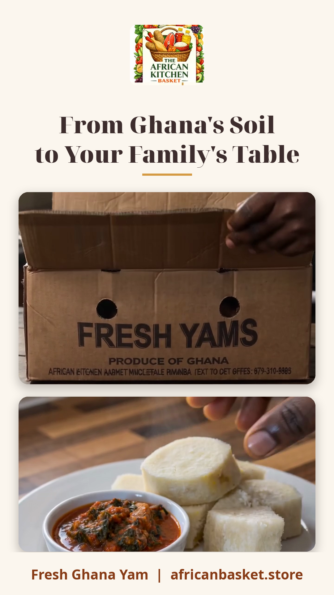 Fresh Ghana Yam 2 - 15 lb Box