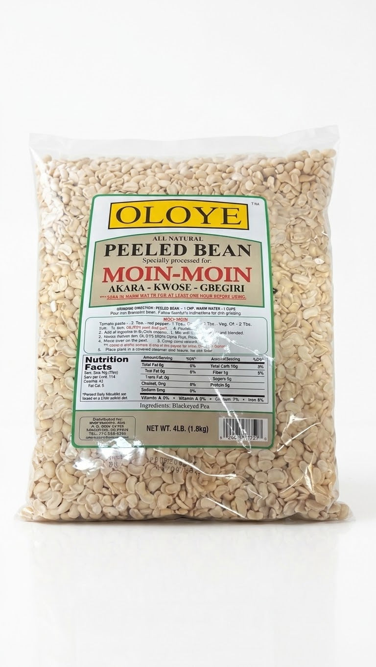 Peeled Oloyin (Honey) Beans | Skins Removed, Ready to Blend for Moin-Moin & Akara