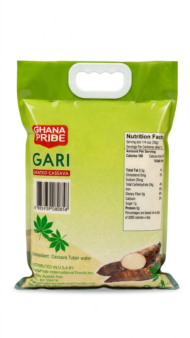 Ghana Pride Gari (Cassava Granules) | Crisp, Tangy, Naturally Gluten-Free | 5 lb