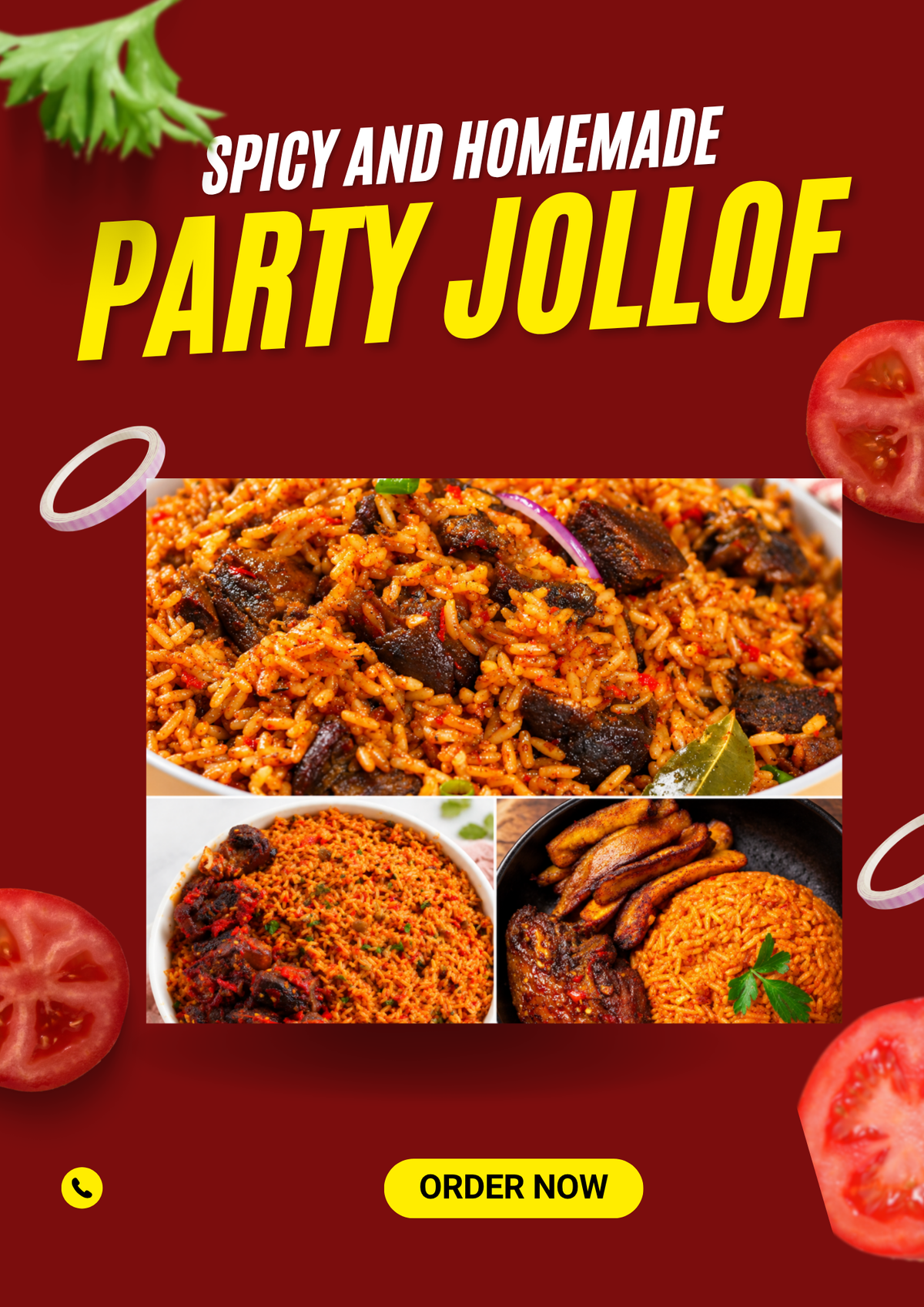Homemade Party Jollof Rice | Ready to Eat | Rich & Mild-to-Spicy