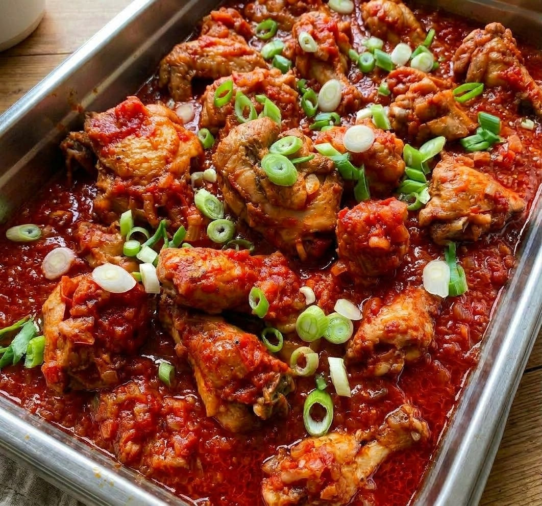 Homemade Spicy Chicken Stew | Tender Chicken in Deep Red Pepper Sauce
